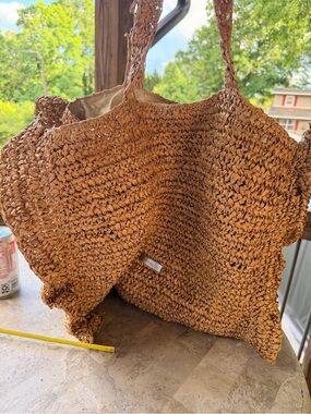 Target Woven Straw Tote Bag — Tan